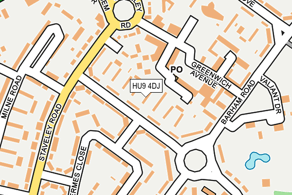 HU9 4DJ map - OS OpenMap – Local (Ordnance Survey) HU9 4DJ map - OS OpenMap – Local (Ordnance Survey)