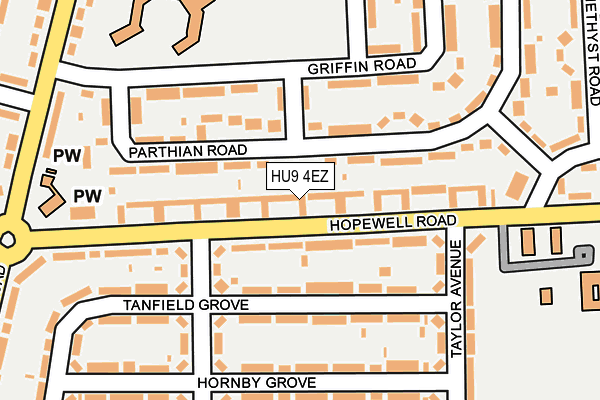 HU9 4EZ map - OS OpenMap – Local (Ordnance Survey) HU9 4EZ map - OS OpenMap – Local (Ordnance Survey)