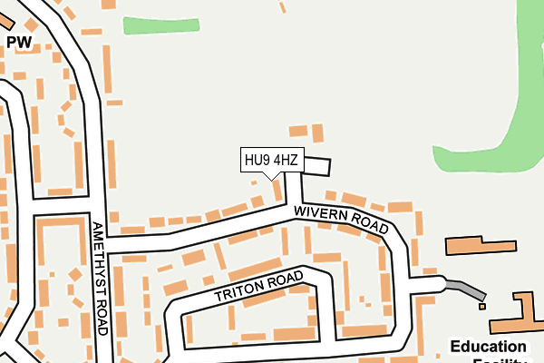 HU9 4HZ map - OS OpenMap – Local (Ordnance Survey) HU9 4HZ map - OS OpenMap – Local (Ordnance Survey)