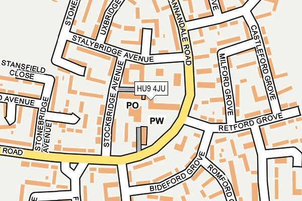 HU9 4JU map - OS OpenMap – Local (Ordnance Survey) HU9 4JU map - OS OpenMap – Local (Ordnance Survey)