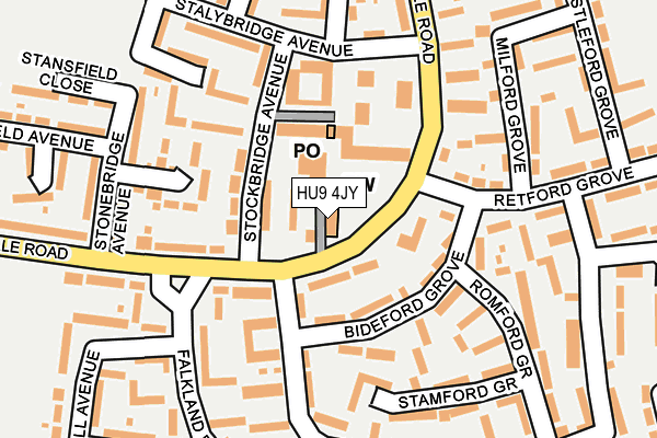 HU9 4JY map - OS OpenMap – Local (Ordnance Survey) HU9 4JY map - OS OpenMap – Local (Ordnance Survey)