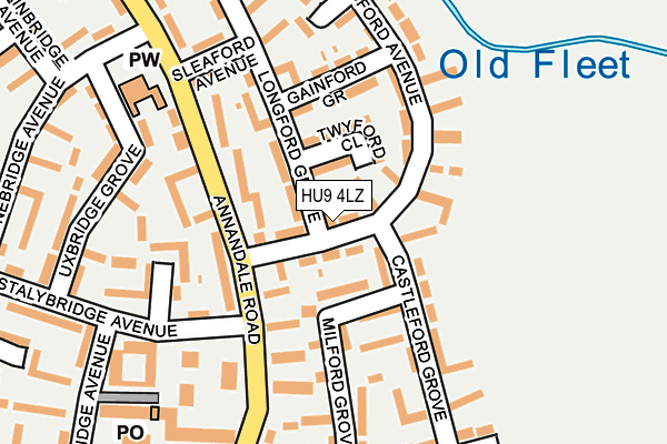 HU9 4LZ map - OS OpenMap – Local (Ordnance Survey) HU9 4LZ map - OS OpenMap – Local (Ordnance Survey)