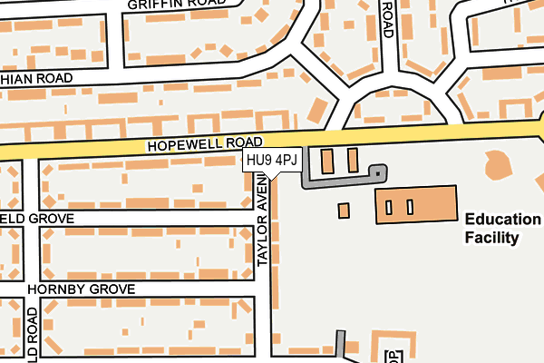 HU9 4PJ map - OS OpenMap – Local (Ordnance Survey) HU9 4PJ map - OS OpenMap – Local (Ordnance Survey)