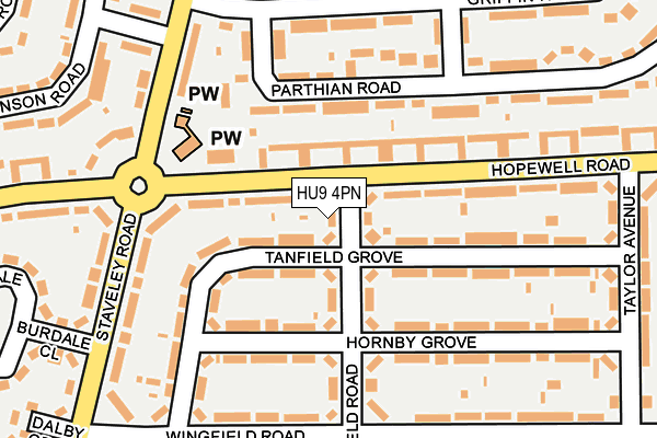 HU9 4PN map - OS OpenMap – Local (Ordnance Survey)