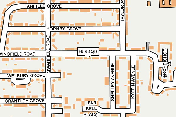HU9 4QD map - OS OpenMap – Local (Ordnance Survey)