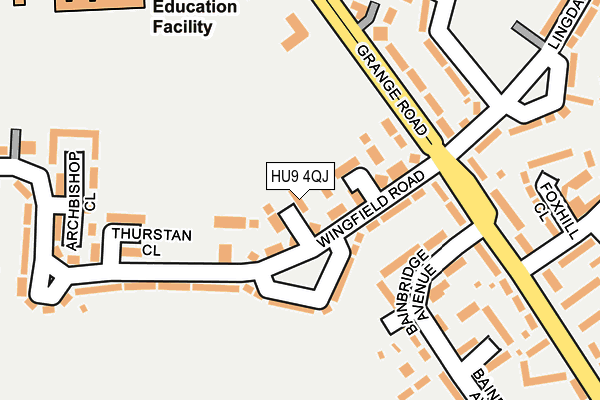 HU9 4QJ map - OS OpenMap – Local (Ordnance Survey) HU9 4QJ map - OS OpenMap – Local (Ordnance Survey)