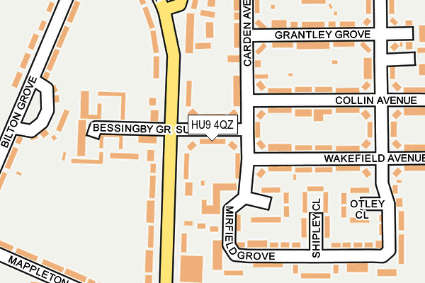 HU9 4QZ map - OS OpenMap – Local (Ordnance Survey) HU9 4QZ map - OS OpenMap – Local (Ordnance Survey)