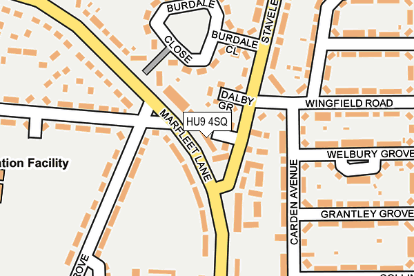 HU9 4SQ map - OS OpenMap – Local (Ordnance Survey) HU9 4SQ map - OS OpenMap – Local (Ordnance Survey)