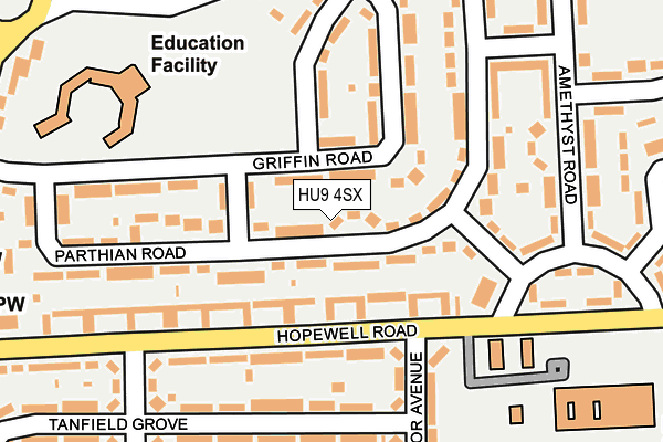 HU9 4SX map - OS OpenMap – Local (Ordnance Survey)