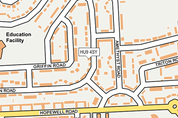 HU9 4SY map - OS OpenMap – Local (Ordnance Survey) HU9 4SY map - OS OpenMap – Local (Ordnance Survey)