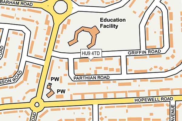 HU9 4TD map - OS OpenMap – Local (Ordnance Survey)