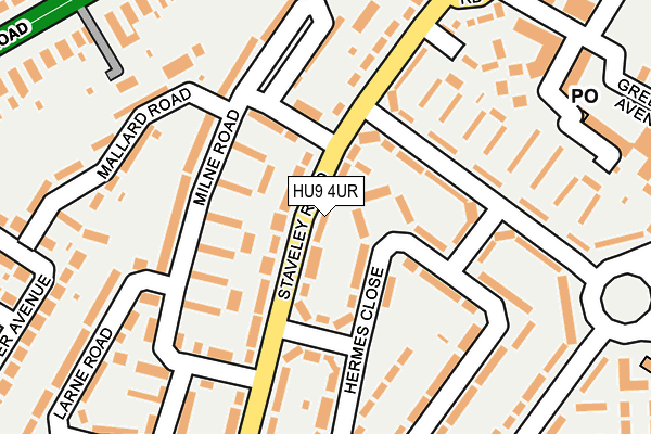 HU9 4UR map - OS OpenMap – Local (Ordnance Survey) HU9 4UR map - OS OpenMap – Local (Ordnance Survey)