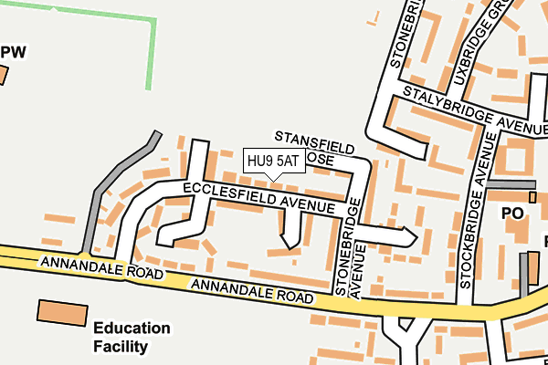 HU9 5AT map - OS OpenMap – Local (Ordnance Survey) HU9 5AT map - OS OpenMap – Local (Ordnance Survey)