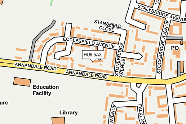 HU9 5AX map - OS OpenMap – Local (Ordnance Survey) HU9 5AX map - OS OpenMap – Local (Ordnance Survey)