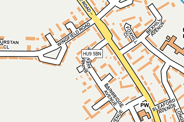 HU9 5BN map - OS OpenMap – Local (Ordnance Survey) HU9 5BN map - OS OpenMap – Local (Ordnance Survey)