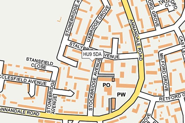 HU9 5DA map - OS OpenMap – Local (Ordnance Survey) HU9 5DA map - OS OpenMap – Local (Ordnance Survey)