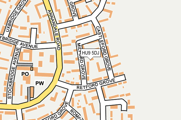 HU9 5DJ map - OS OpenMap – Local (Ordnance Survey) HU9 5DJ map - OS OpenMap – Local (Ordnance Survey)