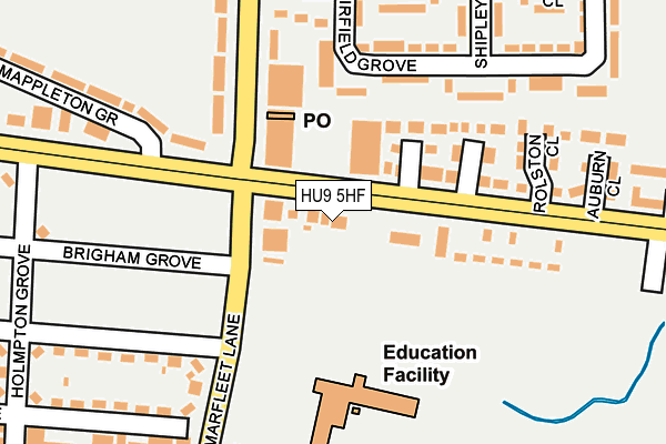 HU9 5HF map - OS OpenMap – Local (Ordnance Survey)