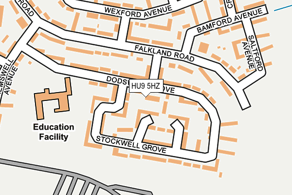 HU9 5HZ map - OS OpenMap – Local (Ordnance Survey) HU9 5HZ map - OS OpenMap – Local (Ordnance Survey)