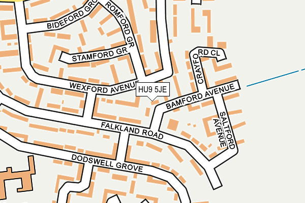 HU9 5JE map - OS OpenMap – Local (Ordnance Survey) HU9 5JE map - OS OpenMap – Local (Ordnance Survey)