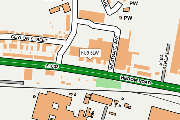 HU9 5LW map - OS OpenMap – Local (Ordnance Survey) HU9 5LW map - OS OpenMap – Local (Ordnance Survey)