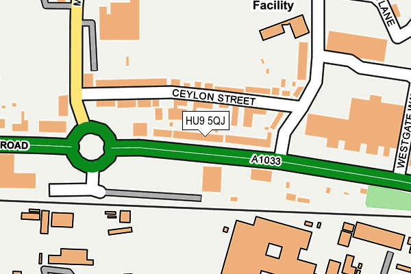 HU9 5QJ map - OS OpenMap – Local (Ordnance Survey) HU9 5QJ map - OS OpenMap – Local (Ordnance Survey)
