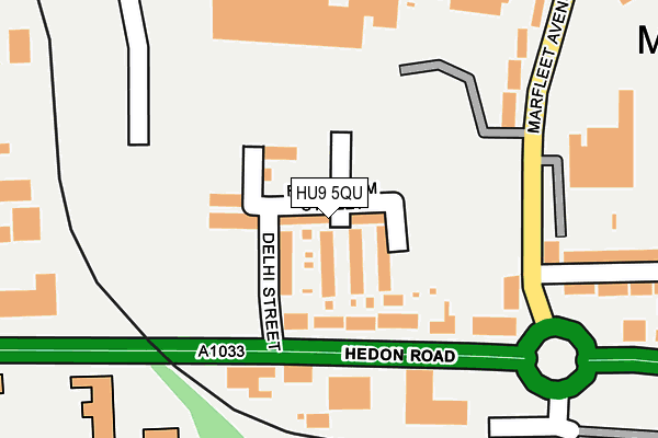 HU9 5QU map - OS OpenMap – Local (Ordnance Survey)