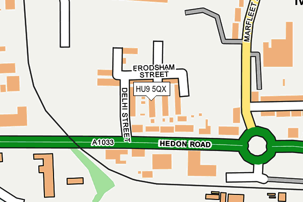 HU9 5QX map - OS OpenMap – Local (Ordnance Survey)