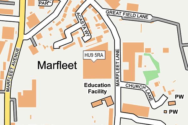 HU9 5RA map - OS OpenMap – Local (Ordnance Survey) HU9 5RA map - OS OpenMap – Local (Ordnance Survey)