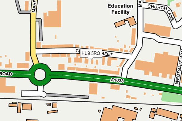 HU9 5RQ map - OS OpenMap – Local (Ordnance Survey) HU9 5RQ map - OS OpenMap – Local (Ordnance Survey)