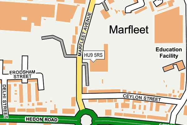 HU9 5RS map - OS OpenMap – Local (Ordnance Survey) HU9 5RS map - OS OpenMap – Local (Ordnance Survey)