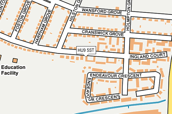 HU9 5ST map - OS OpenMap – Local (Ordnance Survey) HU9 5ST map - OS OpenMap – Local (Ordnance Survey)