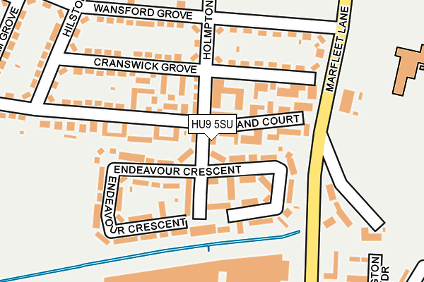 HU9 5SU map - OS OpenMap – Local (Ordnance Survey) HU9 5SU map - OS OpenMap – Local (Ordnance Survey)