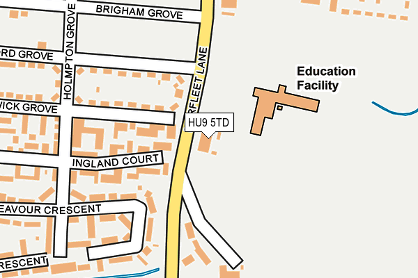 HU9 5TD map - OS OpenMap – Local (Ordnance Survey)