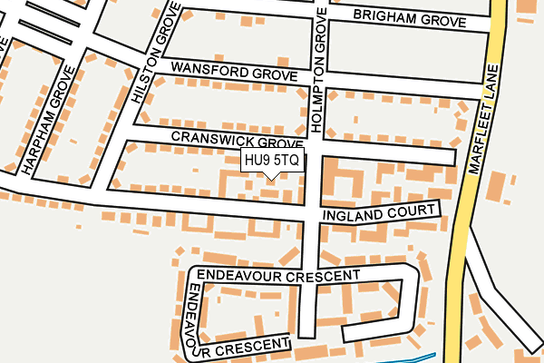 HU9 5TQ map - OS OpenMap – Local (Ordnance Survey) HU9 5TQ map - OS OpenMap – Local (Ordnance Survey)