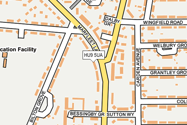HU9 5UA map - OS OpenMap – Local (Ordnance Survey) HU9 5UA map - OS OpenMap – Local (Ordnance Survey)