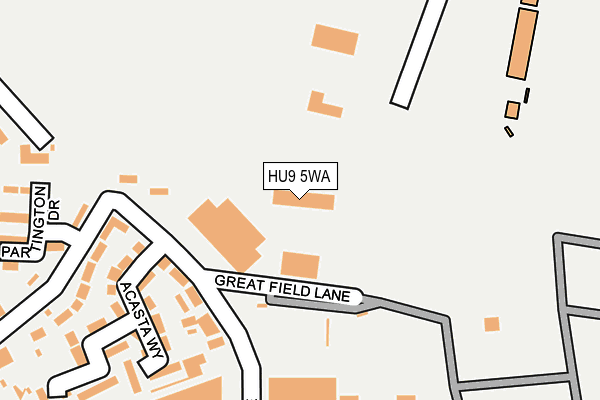 HU9 5WA map - OS OpenMap – Local (Ordnance Survey) HU9 5WA map - OS OpenMap – Local (Ordnance Survey)