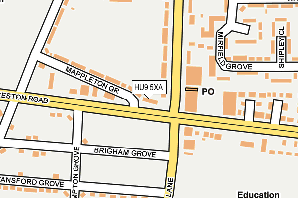 HU9 5XA map - OS OpenMap – Local (Ordnance Survey) HU9 5XA map - OS OpenMap – Local (Ordnance Survey)