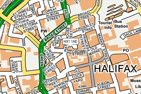 HX1 1AE map - OS OpenMap – Local (Ordnance Survey) HX1 1AE map - OS OpenMap – Local (Ordnance Survey)