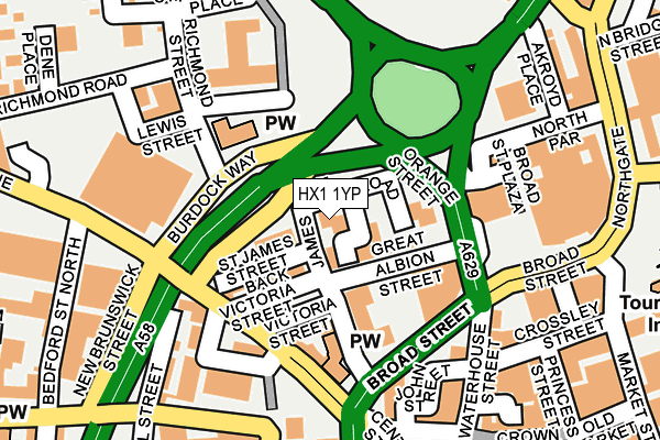 HX1 1YP map - OS OpenMap – Local (Ordnance Survey) HX1 1YP map - OS OpenMap – Local (Ordnance Survey)