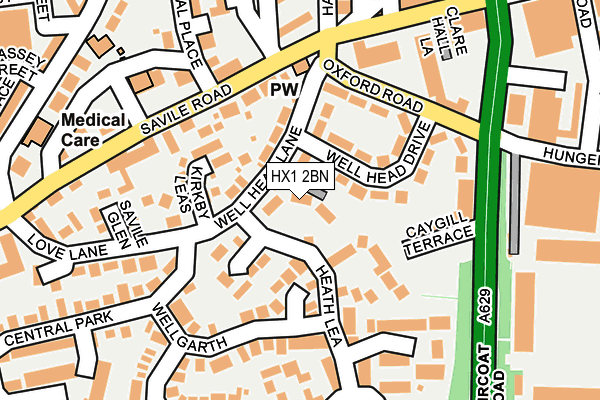 HX1 2BN map - OS OpenMap – Local (Ordnance Survey) HX1 2BN map - OS OpenMap – Local (Ordnance Survey)