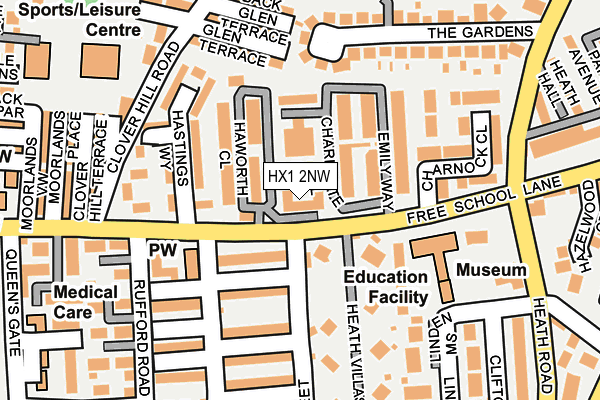 HX1 2NW map - OS OpenMap – Local (Ordnance Survey) HX1 2NW map - OS OpenMap – Local (Ordnance Survey)