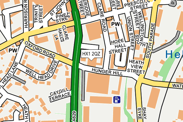 HX1 2QZ map - OS OpenMap – Local (Ordnance Survey) HX1 2QZ map - OS OpenMap – Local (Ordnance Survey)