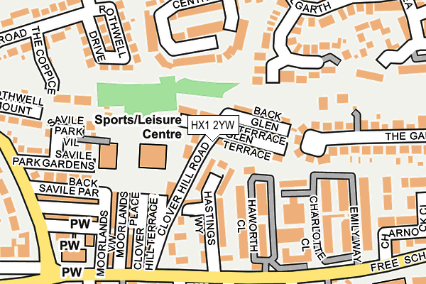 HX1 2YW map - OS OpenMap – Local (Ordnance Survey)