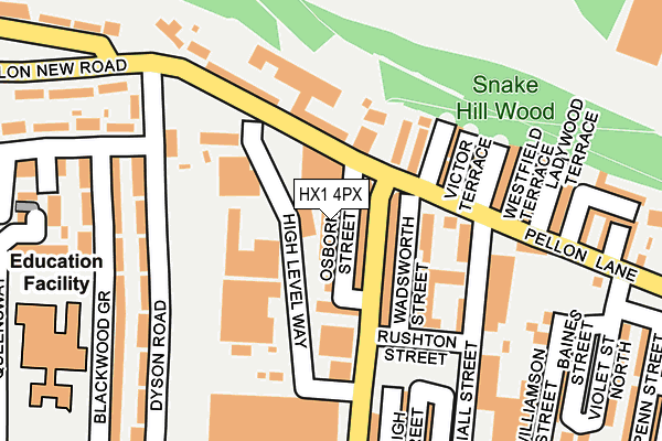 HX1 4PX map - OS OpenMap – Local (Ordnance Survey) HX1 4PX map - OS OpenMap – Local (Ordnance Survey)