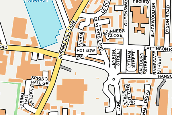 HX1 4QW map - OS OpenMap – Local (Ordnance Survey) HX1 4QW map - OS OpenMap – Local (Ordnance Survey)