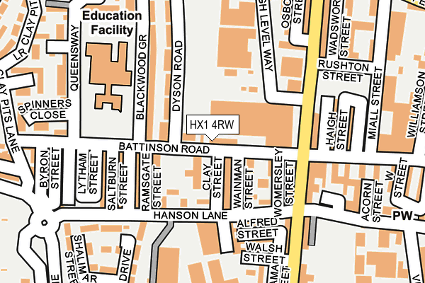 HX1 4RW map - OS OpenMap – Local (Ordnance Survey) HX1 4RW map - OS OpenMap – Local (Ordnance Survey)