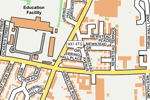 HX1 4TG map - OS OpenMap – Local (Ordnance Survey) HX1 4TG map - OS OpenMap – Local (Ordnance Survey)