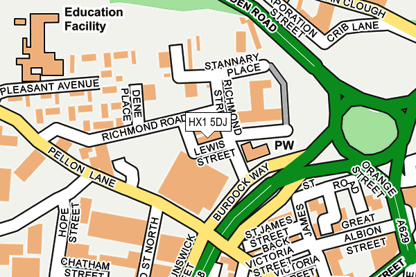 HX1 5DJ map - OS OpenMap – Local (Ordnance Survey)