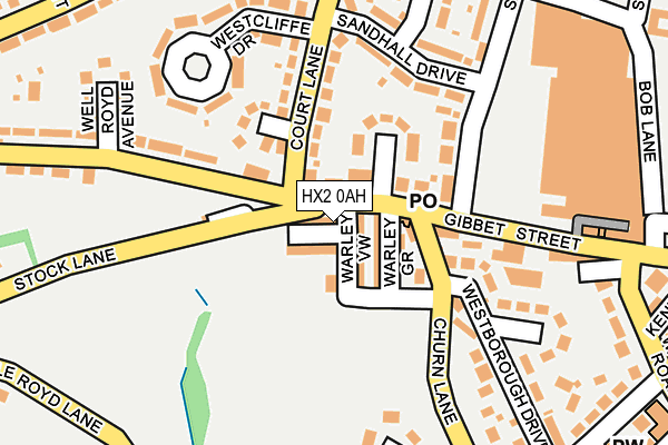 HX2 0AH map - OS OpenMap – Local (Ordnance Survey) HX2 0AH map - OS OpenMap – Local (Ordnance Survey)
